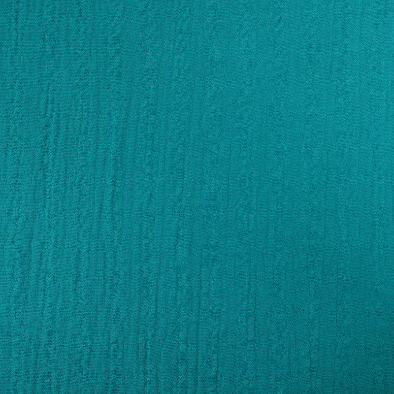 Double Gaze Unie Bleu Canard - Maison Klem